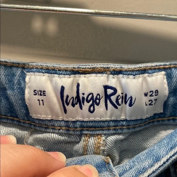 Indigo Rein Light Wash Ripped Jeans Distressed Ankle Denim Grunge Y2K 11 - Picture 4 of 6